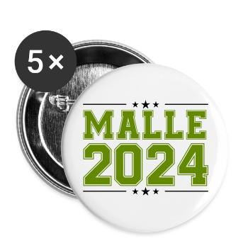 Malle 2024 Étoile - Lot de 5 grands badges (56 mm) - blanc - Devant