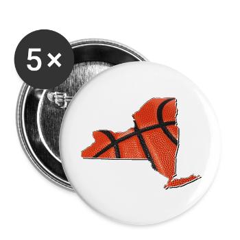 New York (United States) | real basketball | Map - Buttons large 2.2''/56 mm (5-pack) - white - Front