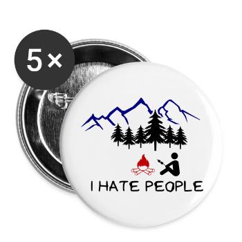 i hate people 002 - Buttons large 2.2''/56 mm (5-pack) - white - Front