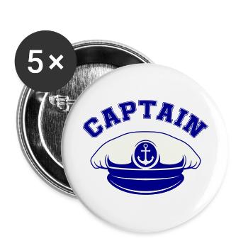 matrosen mütze captain - Buttons groß 56 mm (5er Pack) - Weiß - Vorne