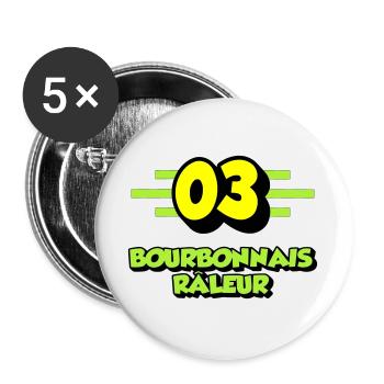 Bourbonnais râleur - Lot de 5 grands badges (56 mm) - blanc - Devant
