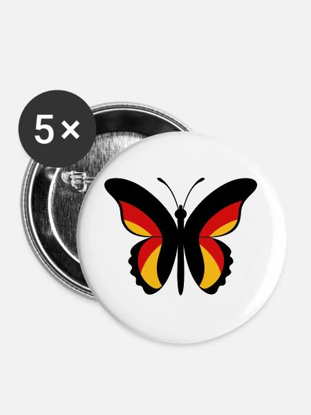 GER Butterfly - Buttons large 2.2''/56 mm (5-pack) - white