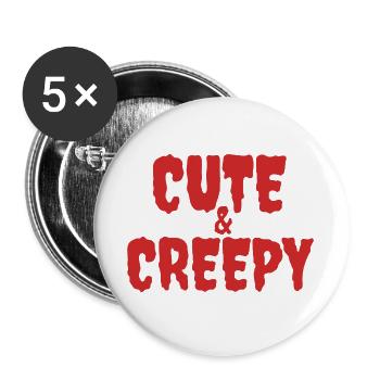 Haunted Cartoon Creature Illustration - Buttons large 2.2''/56 mm (5-pack) - white - Front