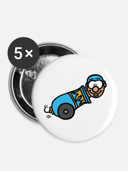 Die Kanone - Buttons groß 56 mm (5er Pack) - Weiß