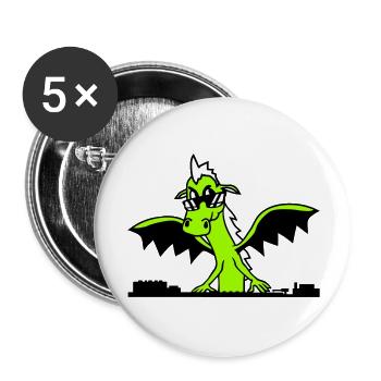 Wing Dragon DJ Mixer Party Monster Music - Buttons large 2.2''/56 mm (5-pack) - white - Front
