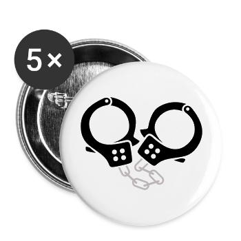 Handcuffs 2 - Buttons large 2.2''/56 mm (5-pack) - white - Front