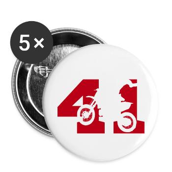 Moto 41 Biker - Buttons groß 56 mm (5er Pack) - Weiß - Vorne