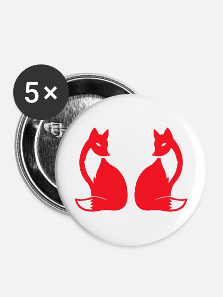 fox 2 - Buttons groß 56 mm (5er Pack) - Weiß