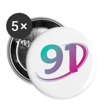 Nummer 91 mehrfarbig - Buttons groß 56 mm (5er Pack) - Weiß - Vorne