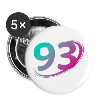 Number 93 multicolor - Buttons large 2.2''/56 mm (5-pack) - white - Front