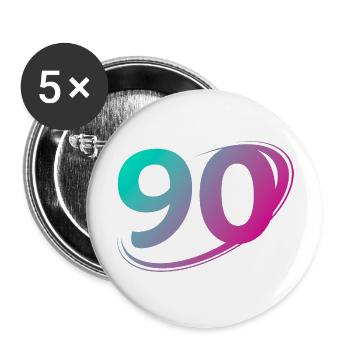 Number 90 multicolor - Buttons large 2.2''/56 mm (5-pack) - white - Front