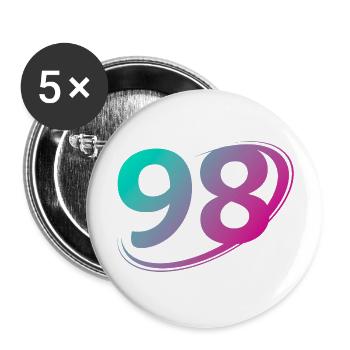 Number 98 multicolor - Buttons large 2.2''/56 mm (5-pack) - white - Front