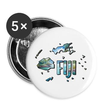 Watercolor Map Fiji - Buttons large 2.2''/56 mm (5-pack) - white - Front