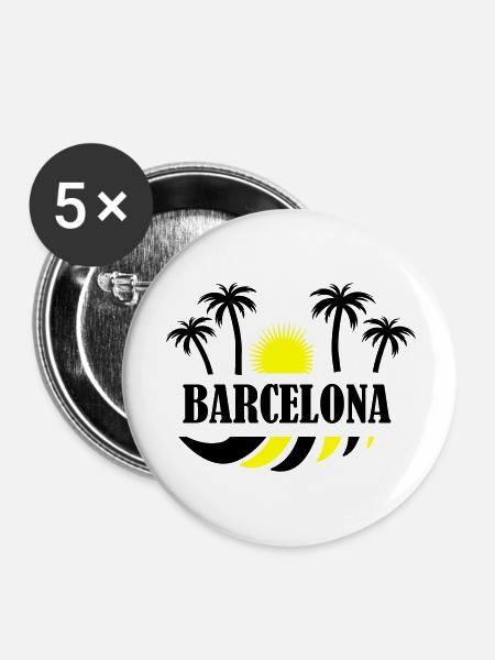 barcelona - Buttons groß 56 mm (5er Pack) - Weiß
