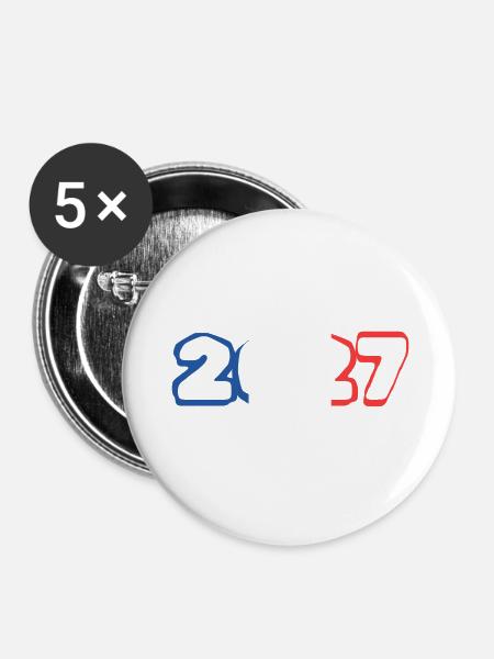 2027 - Buttons groß 56 mm (5er Pack) - Weiß