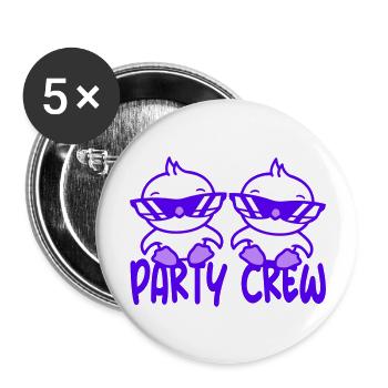 Two Chicks Party Crew Chicks Birds 2 Friends Team - Buttons large 2.2''/56 mm (5-pack) - white - Front
