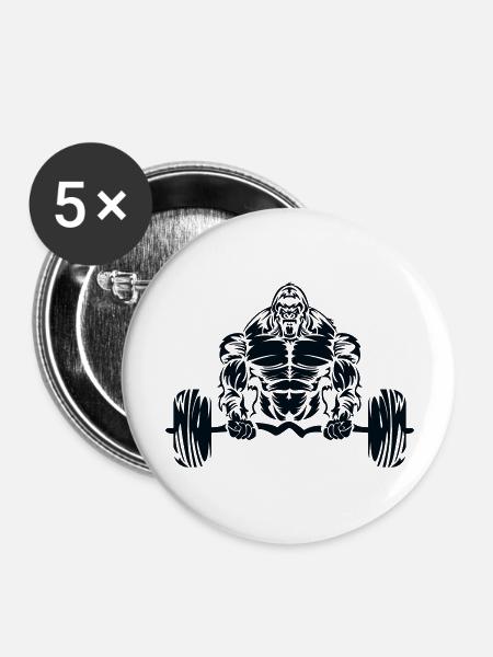 gorilla strong beast - Buttons groß 56 mm (5er Pack) - Weiß