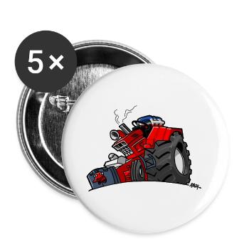 1295 DRAWSMALL RED YNK - Buttons large 2.2''/56 mm (5-pack) - white - Front