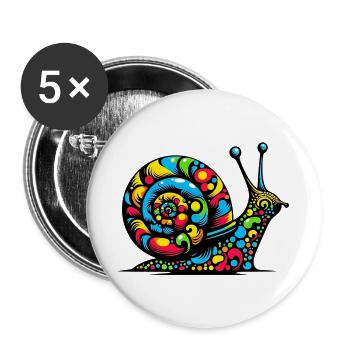 Snail - Buttons large 2.2''/56 mm (5-pack) - white - Front