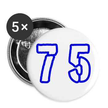75 Symbole numérique - Lot de 5 grands badges (56 mm) - blanc - Devant