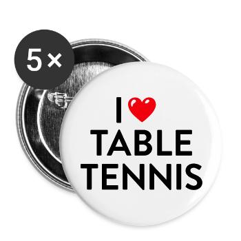 I love Table Tennis Tischtennis - Buttons large 2.2''/56 mm (5-pack) - white - Front