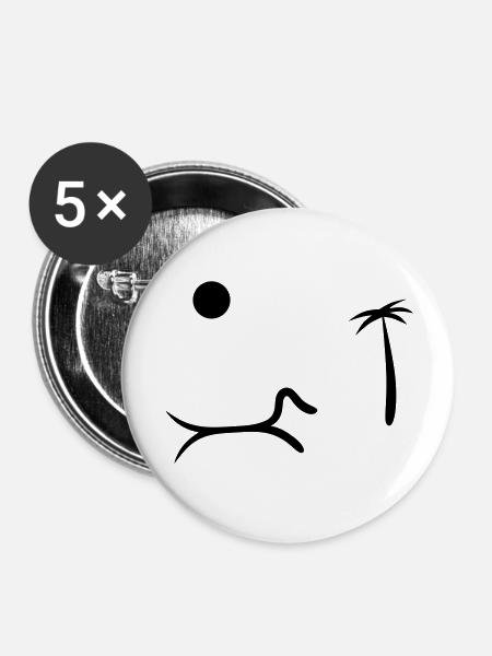Dackel Sommerurlaub - Buttons groß 56 mm (5er Pack) - Weiß