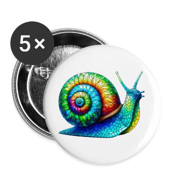 Snail - Buttons large 2.2''/56 mm (5-pack) - white - Front