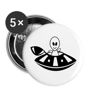 alien ufo - Buttons groß 56 mm (5er Pack) - Weiß - Vorne