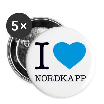 J’ADORE NORDKAPP Norvège Norvège - Lot de 5 grands badges (56 mm) - blanc - Devant