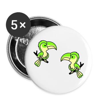 Perroquet 2 - Lot de 5 grands badges (56 mm) - blanc - Devant