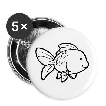 Goldfish - Buttons large 2.2''/56 mm (5-pack) - white - Front