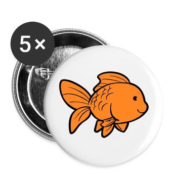 Fish Goldfish - Buttons large 2.2''/56 mm (5-pack) - white - Front