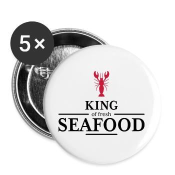roi des fruits de mer - Lot de 5 grands badges (56 mm) - blanc - Devant