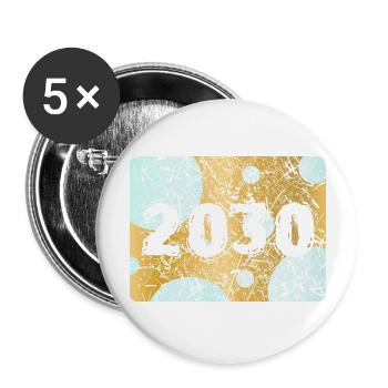 2030 2030 - Buttons large 2.2''/56 mm (5-pack) - white - Front