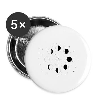 Cercle de la lune - Lot de 5 grands badges (56 mm) - blanc - Devant