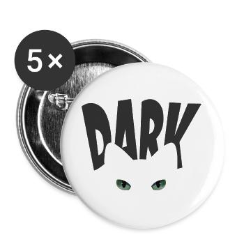 Cat in the Dark - Buttons large 2.2''/56 mm (5-pack) - white - Front