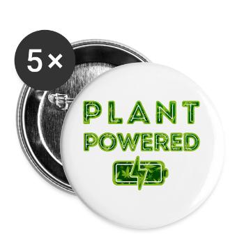 Alimenté par des plantes - Lot de 5 grands badges (56 mm) - blanc - Devant