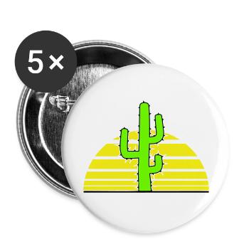 Cactus Sun Prickly Night Desert Sunset - Buttons large 2.2''/56 mm (5-pack) - white - Front