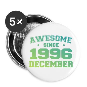 Birthday December 1996 - Gift December 1996 - Buttons large 2.2''/56 mm (5-pack) - white - Front