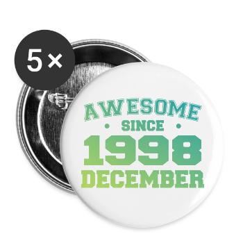 Birthday December 1998 - Gift December 1998 - Buttons large 2.2''/56 mm (5-pack) - white - Front