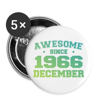 Geburtstag Dezember 1966 - Geschenk Dezember 1966 - Buttons groß 56 mm (5er Pack) - Weiß - Vorne