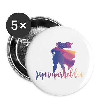 Liposuperheroine - Buttons large 2.2''/56 mm (5-pack) - white - Front