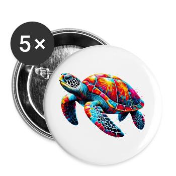 Turtle - Buttons large 2.2''/56 mm (5-pack) - white - Front