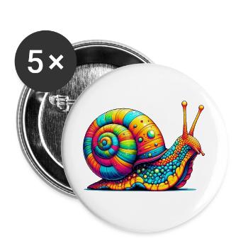 Snail - Buttons large 2.2''/56 mm (5-pack) - white - Front