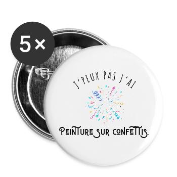 I Can't I Paint on Confetti - Humor - Buttons large 2.2''/56 mm (5-pack) - white - Front