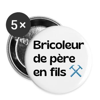 Handyman from father to son - dad gift - Buttons large 2.2''/56 mm (5-pack) - white - Front