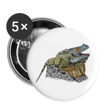 Iguana // Illustration - Buttons large 2.2''/56 mm (5-pack) - white - Front