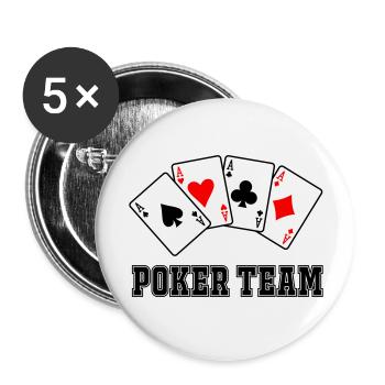 Équipe de poker - Lot de 5 grands badges (56 mm) - blanc - Devant