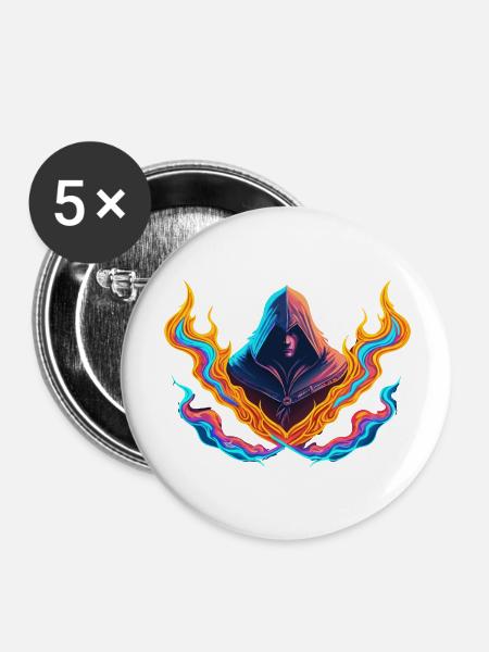 TRANSFORMATIVE KRAFT VON NEONFLAMMEN - Buttons groß 56 mm (5er Pack) - Weiß
