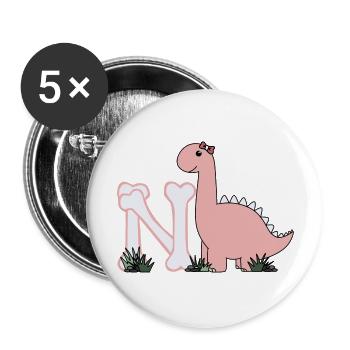 Letter N - Buttons large 2.2''/56 mm (5-pack) - white - Front